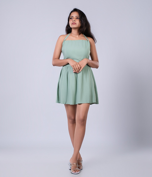 Delya Olive Green Strap Dress