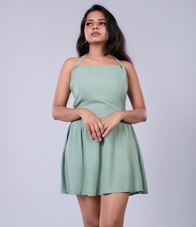 Delya Olive Green Strap Dress